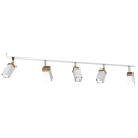 MiLagro Lampa sufitowa SOLO SAWN WHITE / PATINATED WOOD 5x mini GU10 MLP7480