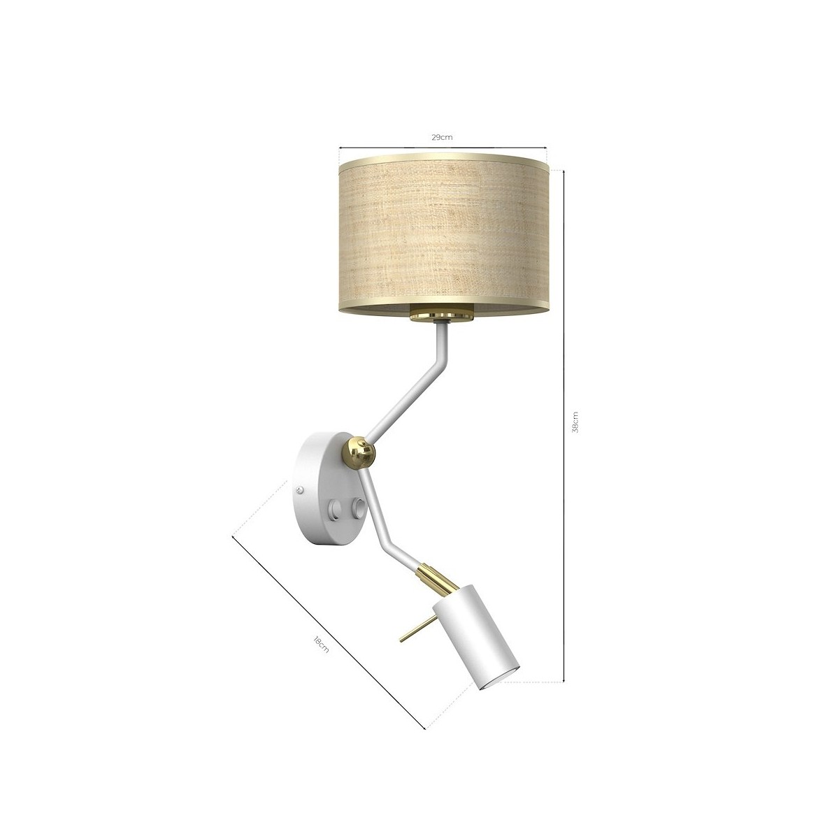 MiLagro MARSHALL White Rattan designerskie lampy LED