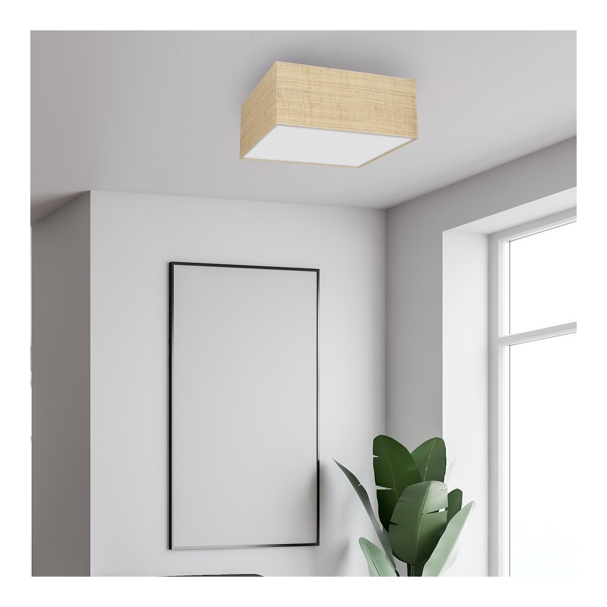 MiLagro Lampa sufitowa Marshall 3xE27 Biały/Rattan MLP7485