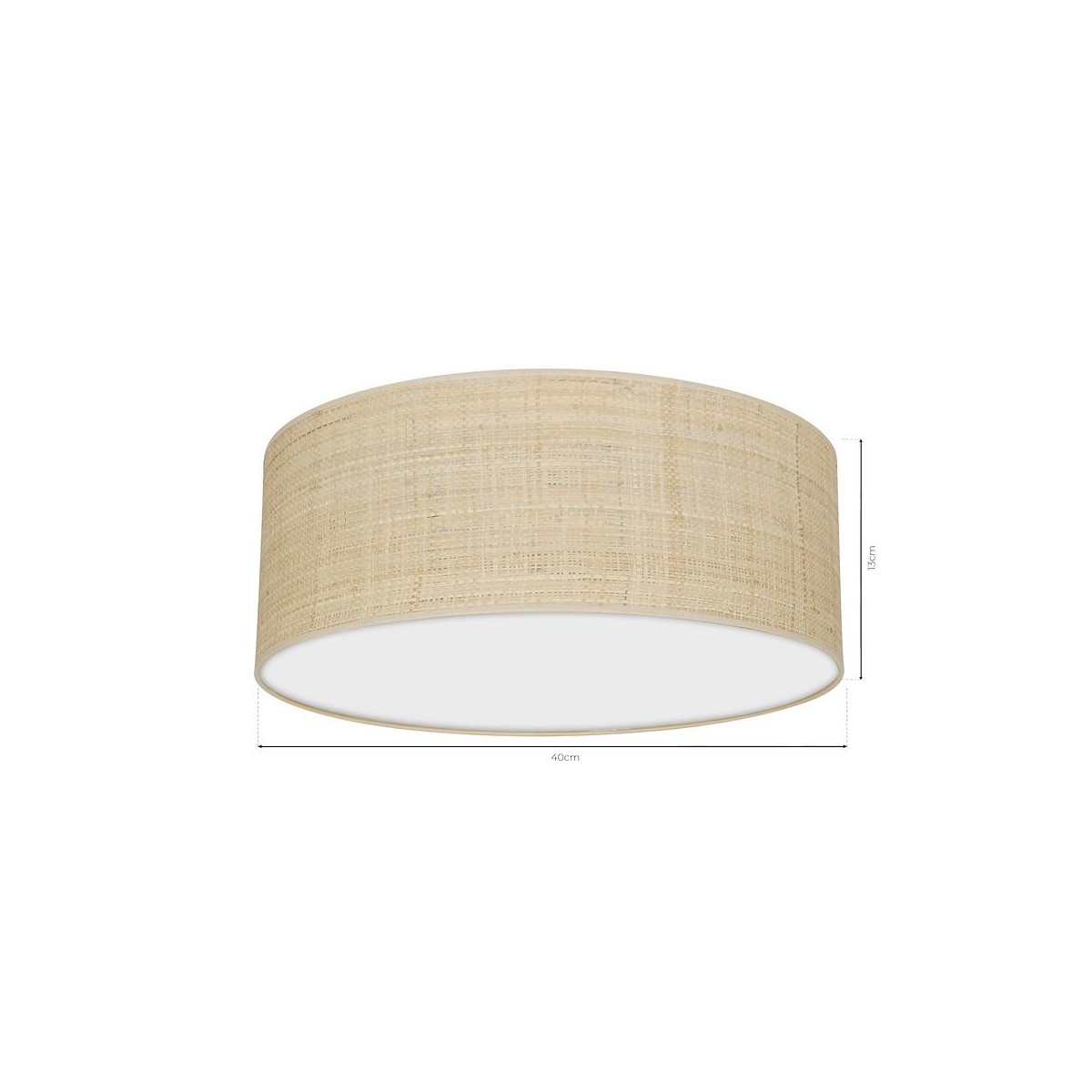 MiLagro Lampa sufitowa Marshall 2xE27 O40cm Biały/Rattan MLP7487