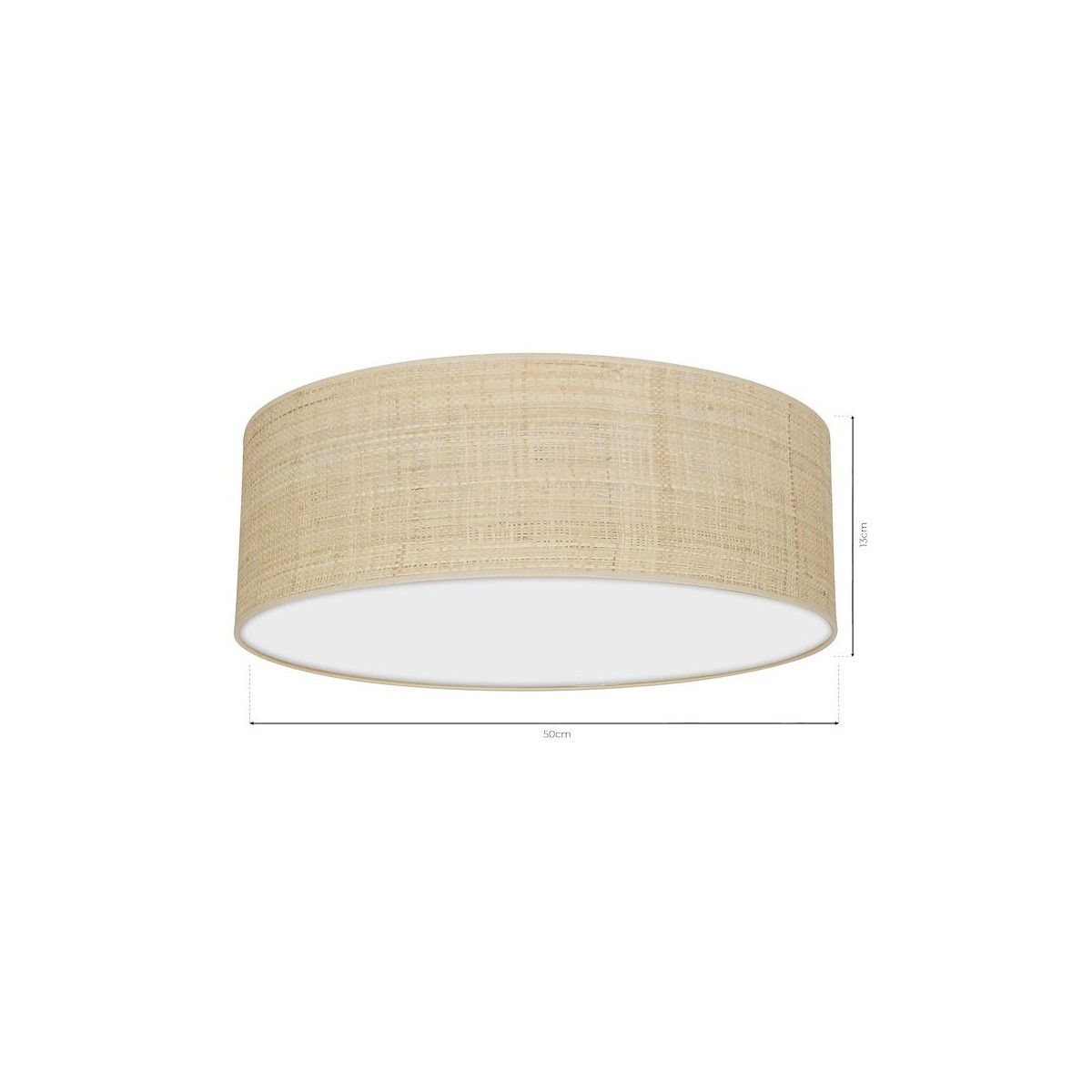 MiLagro Lampa sufitowa Marshall 3xE27 O50cm Biały/Rattan MLP7488