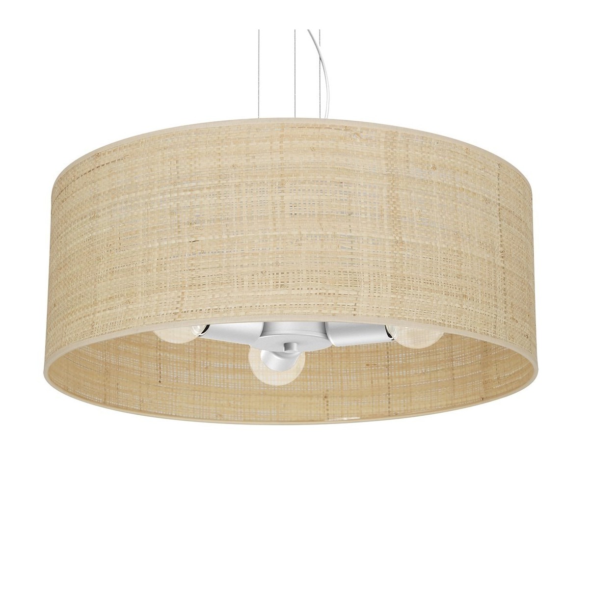 MiLagro Lampa wisząca Marshall Biały/Rattan 3xE27 MLP7490