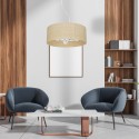MiLagro Lampa wisząca Marshall Biały/Rattan 3xE27 MLP7490