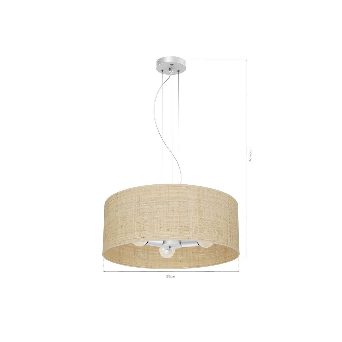 MiLagro Lampa wisząca Marshall Biały/Rattan 3xE27 MLP7490