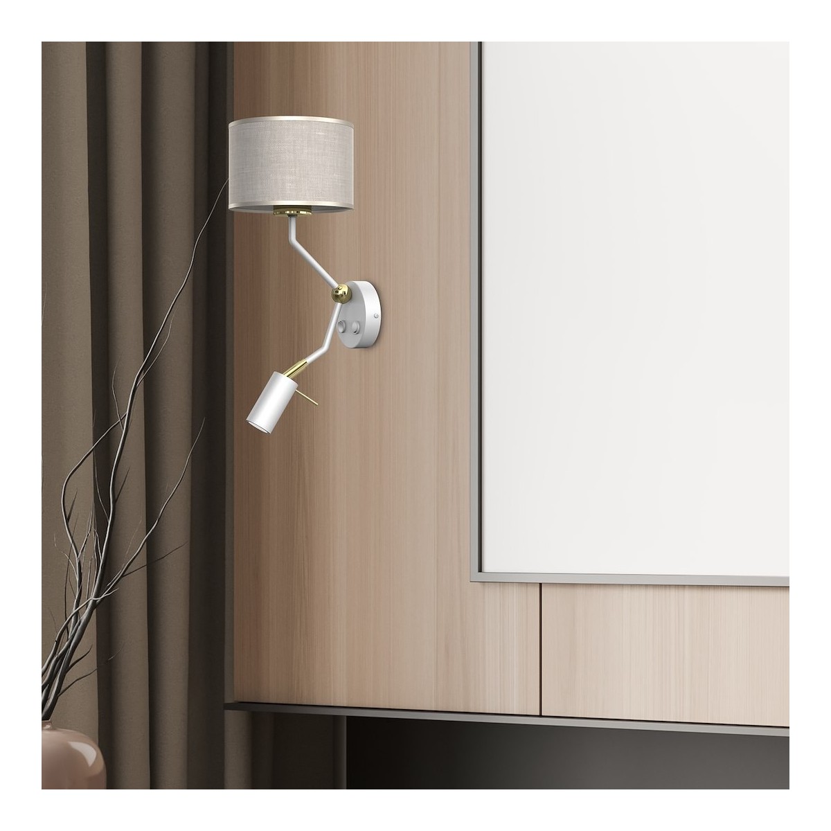 MiLagro Kinkiet LINO BIEL / LEN 1xE27 + 1x mini GU10 MLP7494