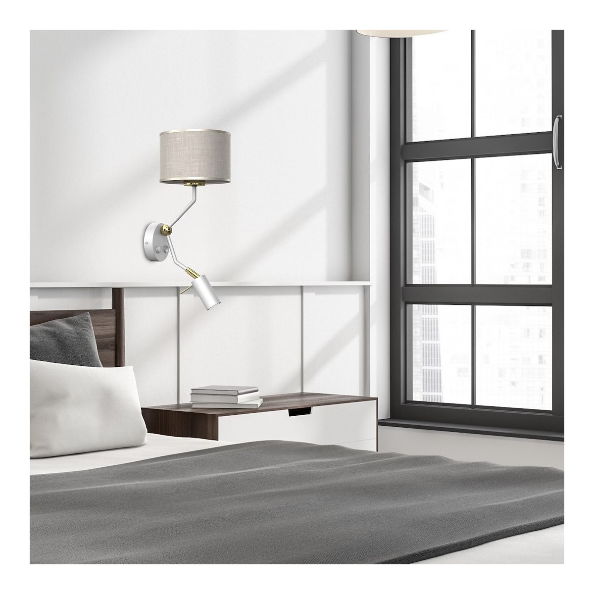 MiLagro Kinkiet LINO BIEL / LEN 1xE27 + 1x mini GU10 MLP7494