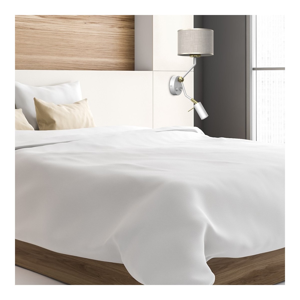 MiLagro Kinkiet LINO BIEL / LEN 1xE27 + 1x mini GU10 MLP7494