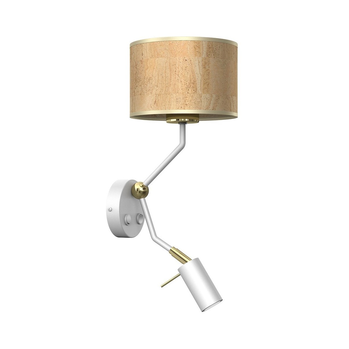 MiLagro Kinkiet Cork 1xE27 + Mini GU10 Biały/Korek MLP7516