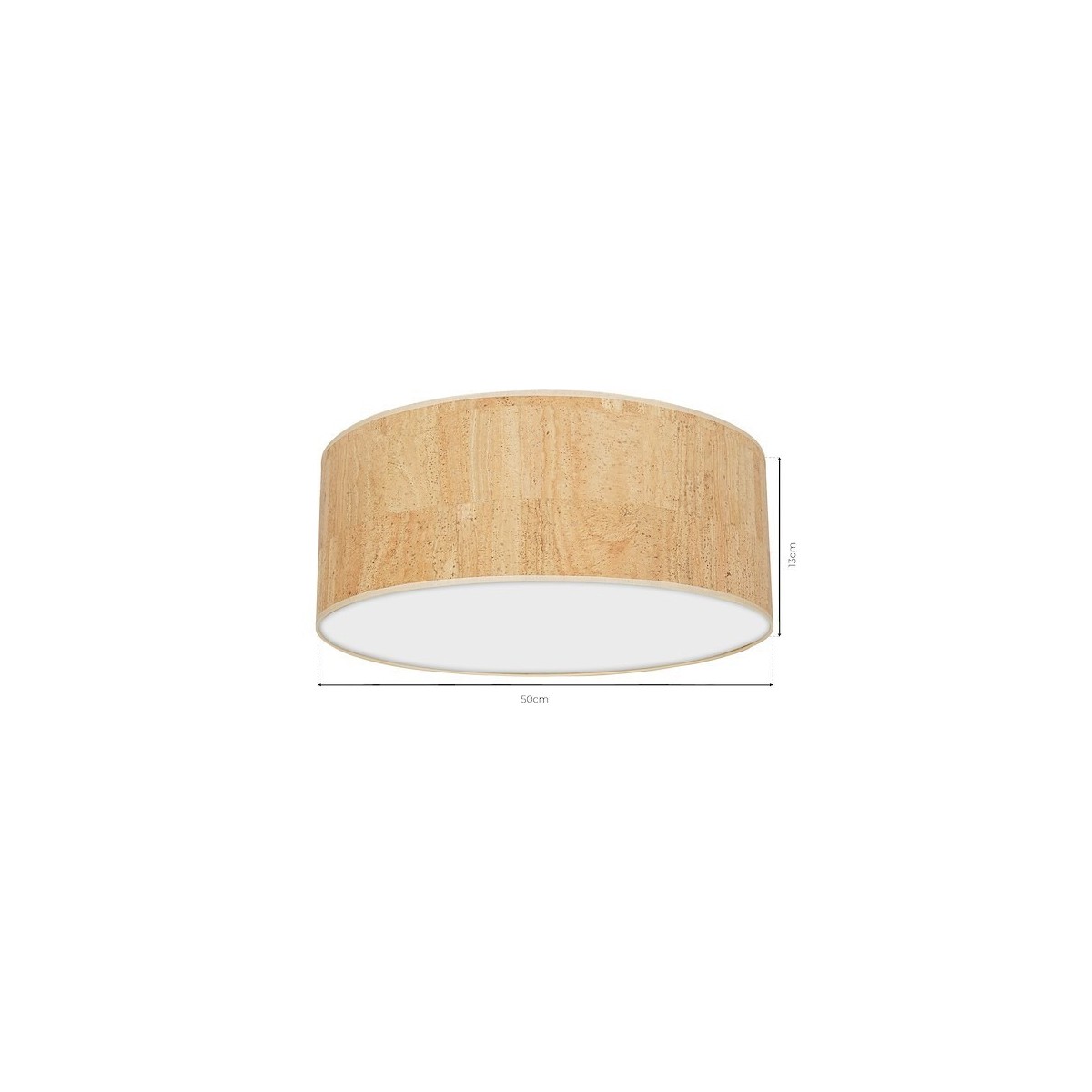 MiLagro Lampa sufitowa Cork 3xE27  O50cm Biały / Korek MLP7521