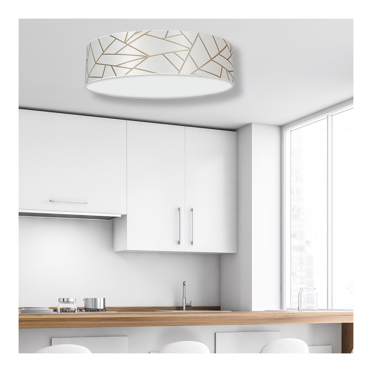 MiLagro Lampa sufitowa Ziggy 3xE27 O50cm Biały/Złoty MLP7567