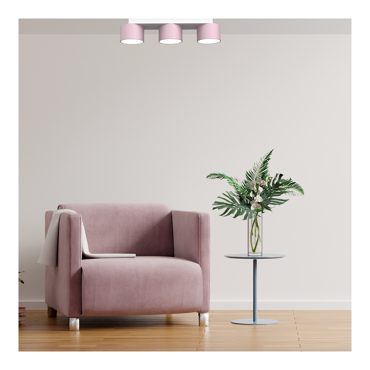 MiLagro DIXIE Pink White 3xGX53 dekoracyjne oświetlenie