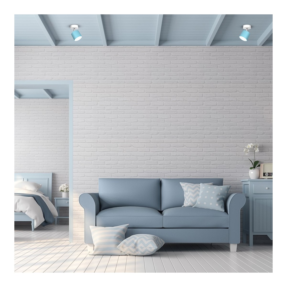 MiLagro Kinkiet Dixie 1xGX53 Niebieski/Biały MLP7604