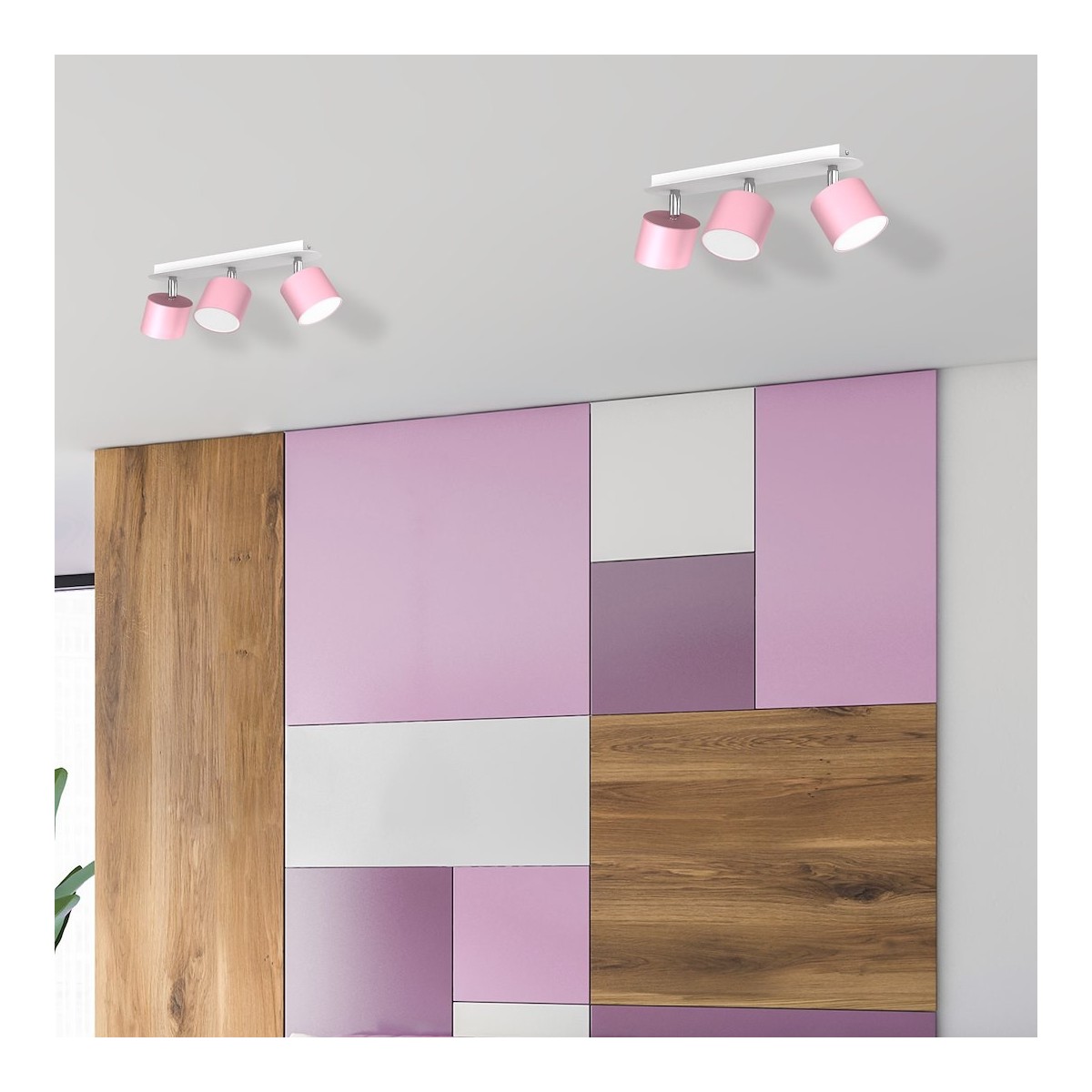 MiLagro Lampa sufitowa DIXIE PINK 3xGX53 MLP7611