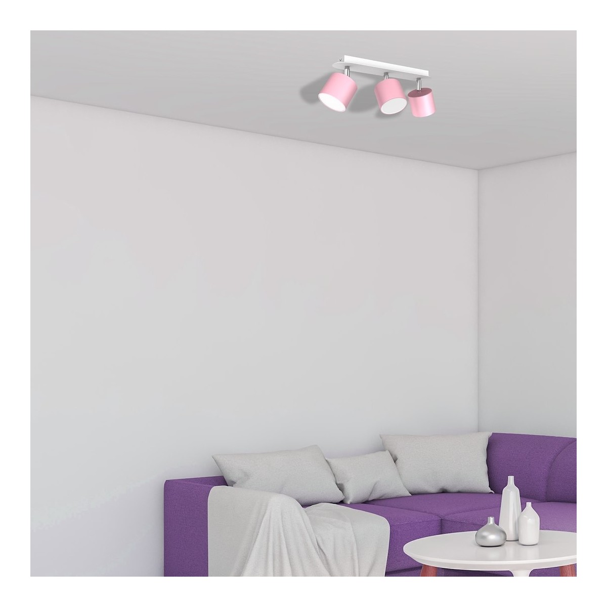 MiLagro Lampa sufitowa DIXIE PINK 3xGX53 MLP7611