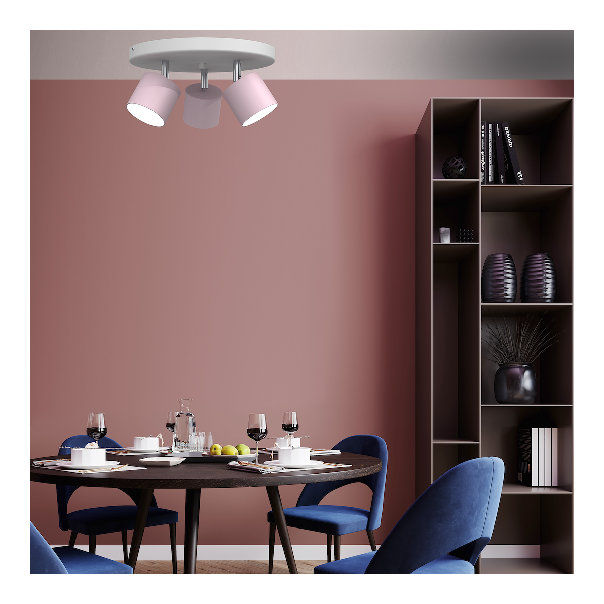 MiLagro Lampa sufitowa DIXIE PINK 3xGX53 MLP7612