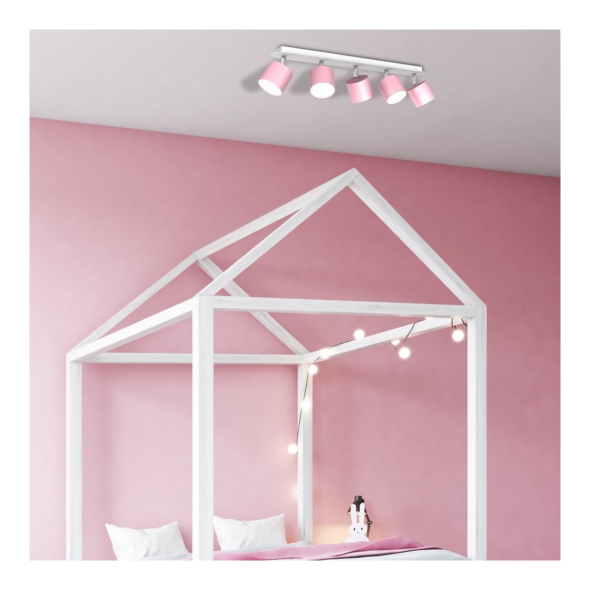 MiLagro Lampa sufitowa DIXIE PINK 5xGX53 MLP7613