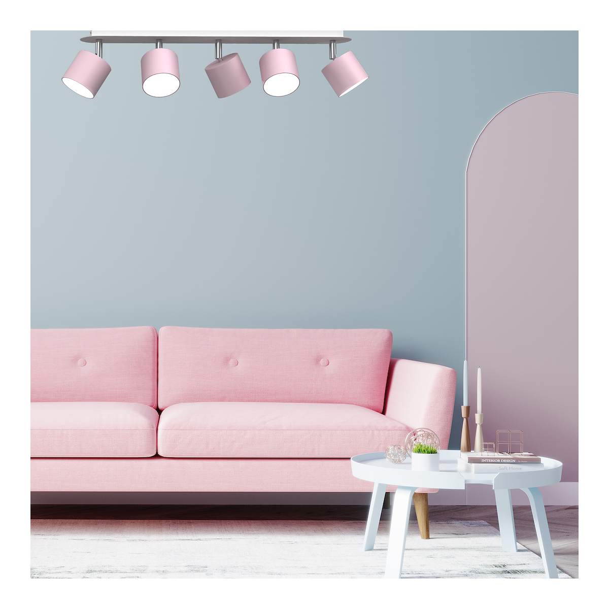 MiLagro Lampa sufitowa DIXIE PINK 5xGX53 MLP7613