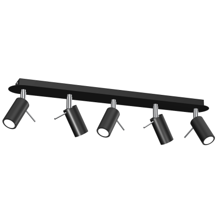 MiLagro Lampa sufitowa PRESTON BLACK/CHROME 5x mini GU10 MLP7621