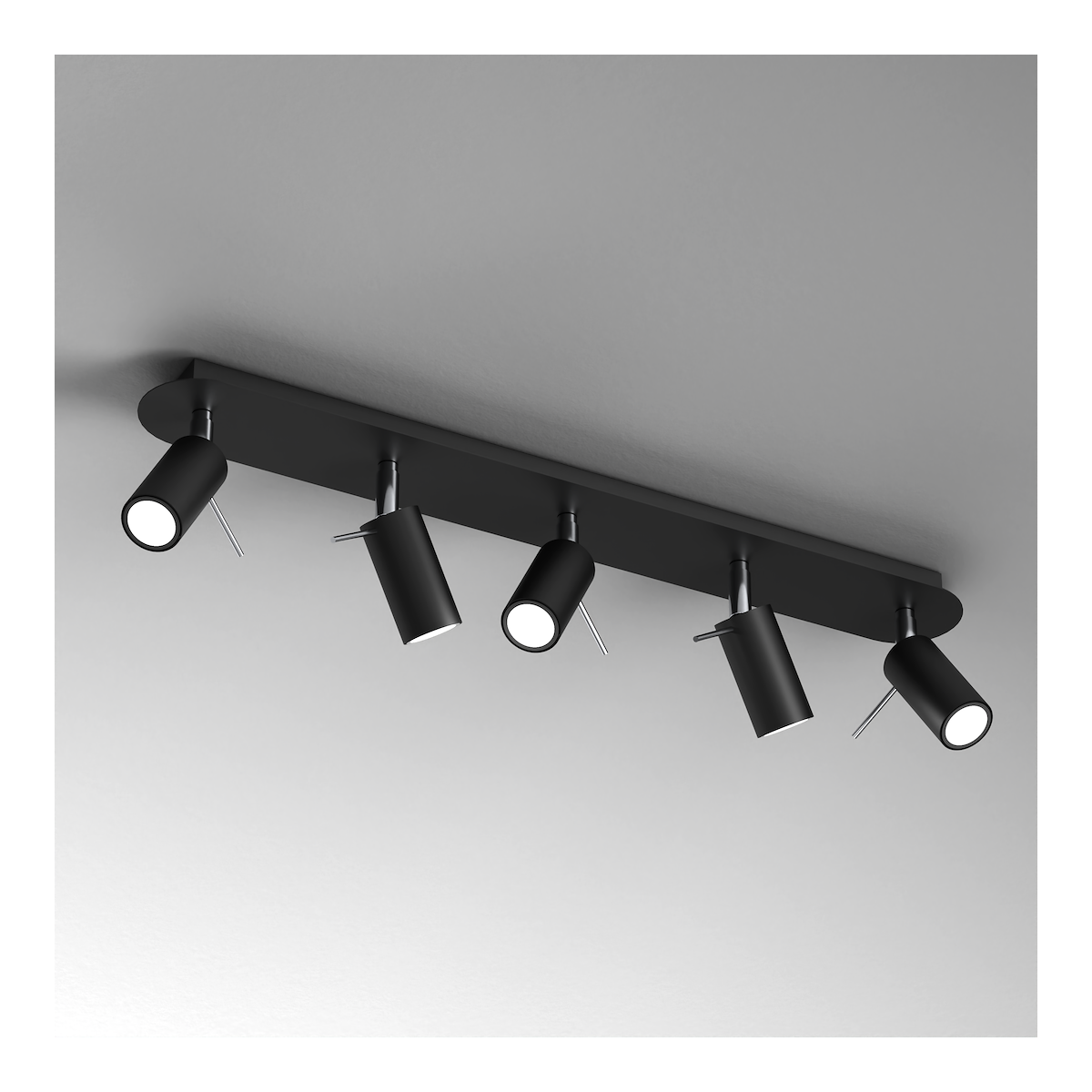 MiLagro Lampa sufitowa PRESTON BLACK/CHROME 5x mini GU10 MLP7621