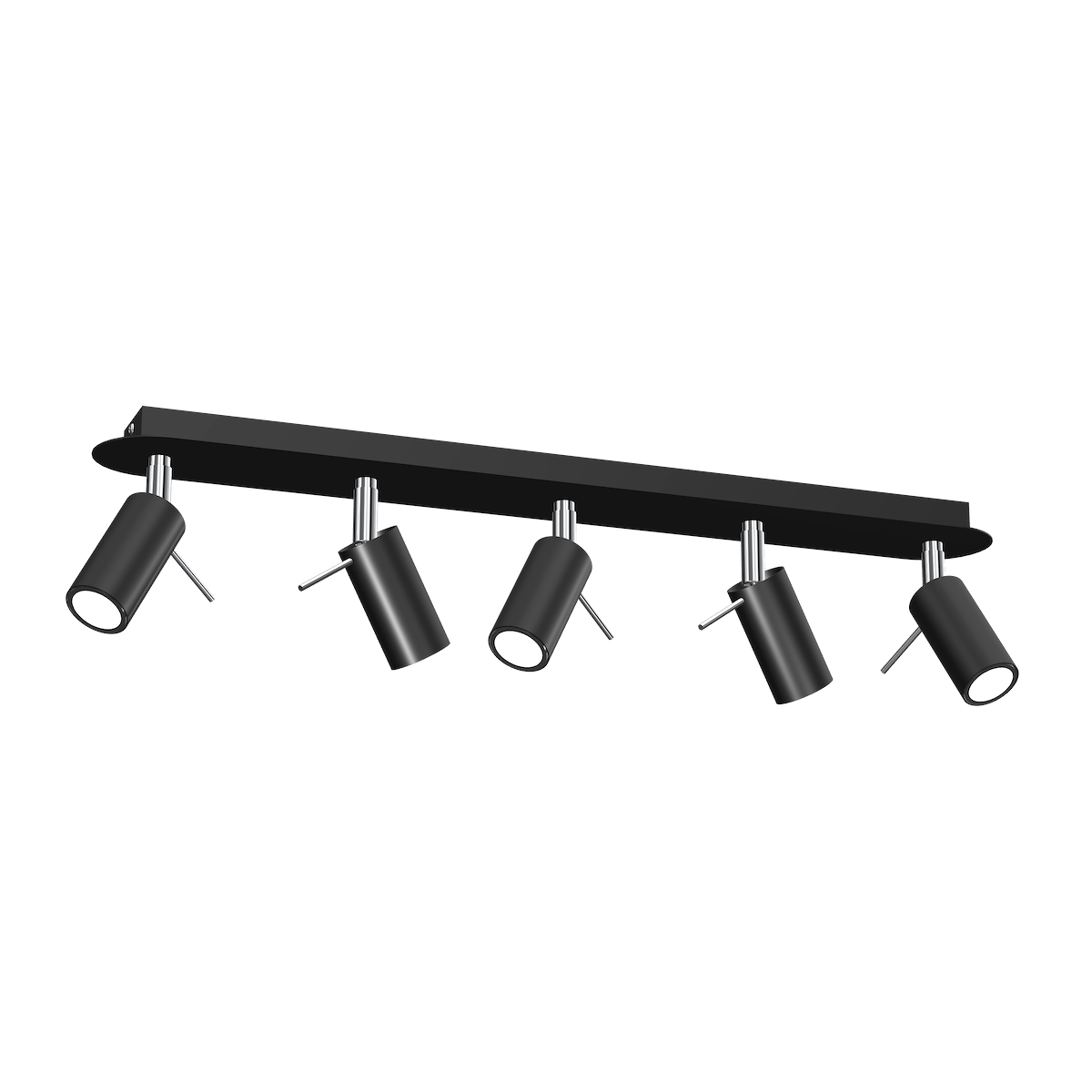 MiLagro Lampa sufitowa PRESTON BLACK/CHROME 5x mini GU10 MLP7621
