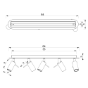 MiLagro Lampa sufitowa PRESTON BLACK/CHROME 5x mini GU10 MLP7621