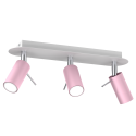 MiLagro Lampa sufitowa Preston 3x mini GU10 Różowy/Biały MLP7628