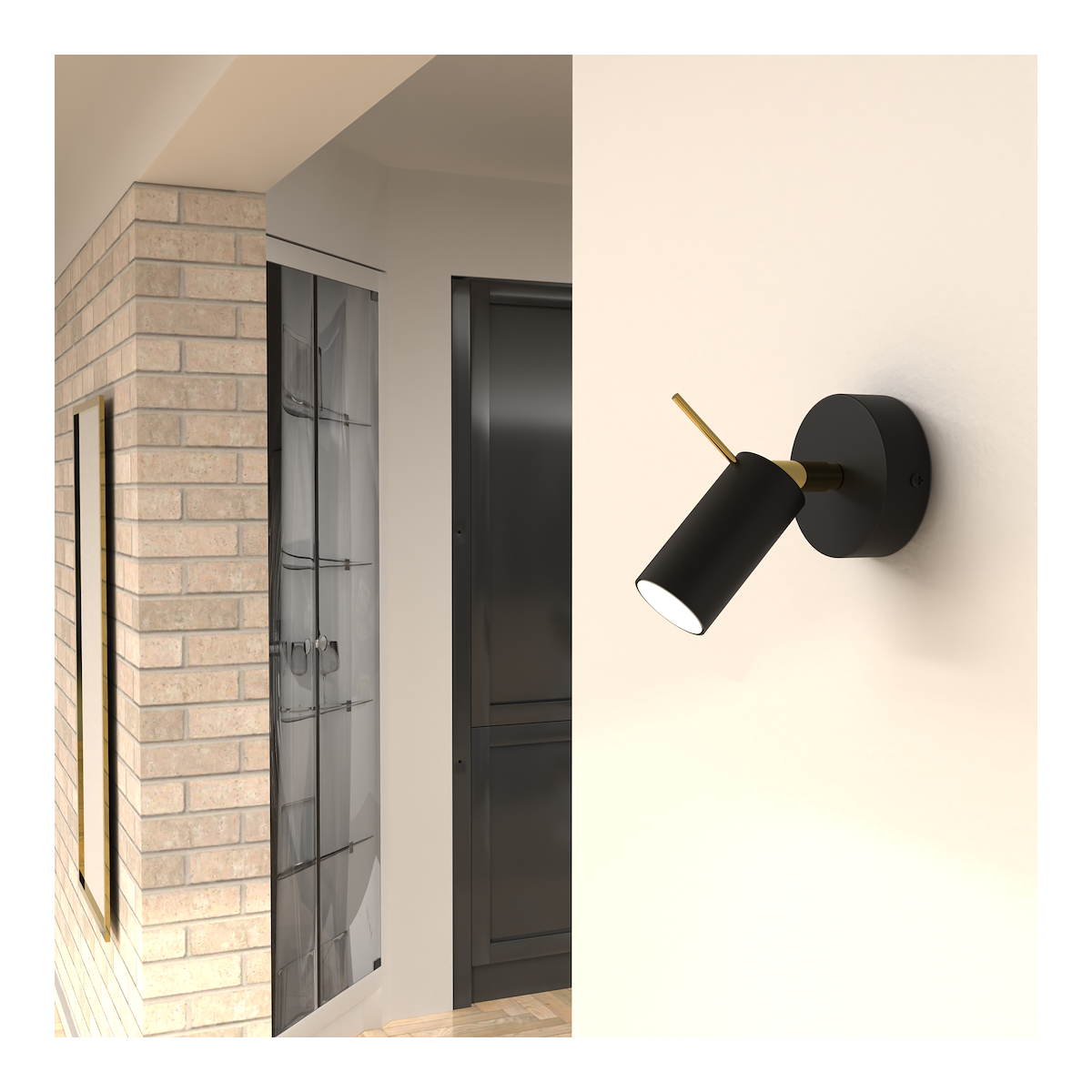 MiLagro Kinkiet PRESTON GOLD/BLACK 1x mini GU10 MLP7634