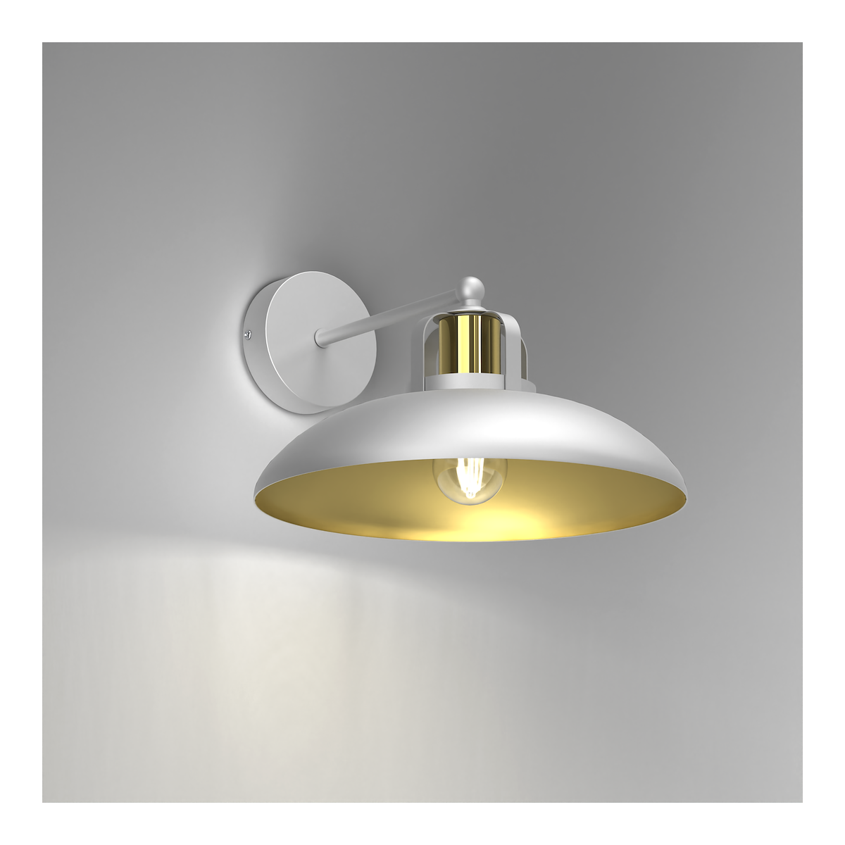 MiLagro Kinkiet Felix 1xE27 Biały/Złoty MLP7702