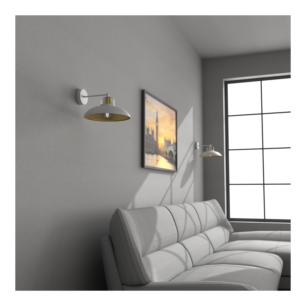 MiLagro Kinkiet Felix 1xE27 Biały/Złoty MLP7702