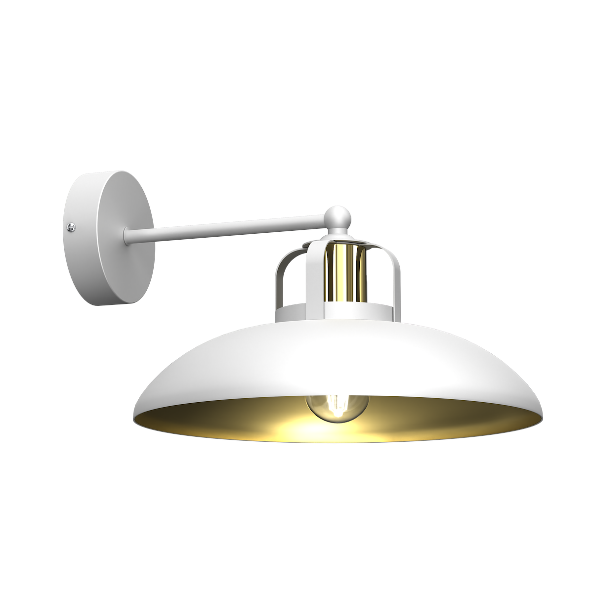 MiLagro Kinkiet Felix 1xE27 Biały/Złoty MLP7702