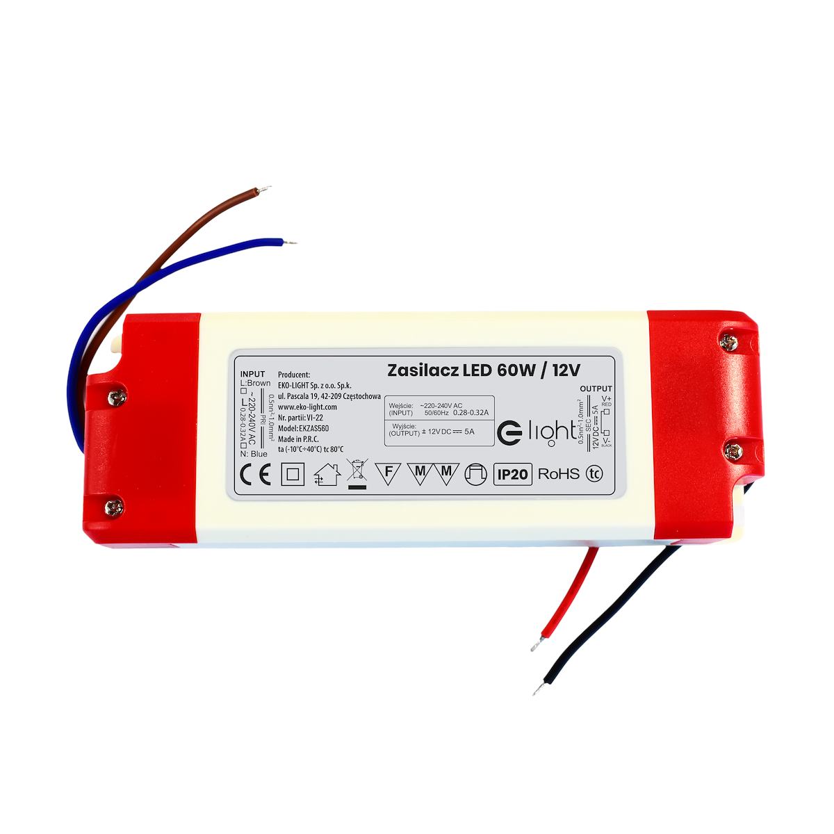 MiLagro Zasilacz LED 60W IP20 EKZAS560 ekskluzywne oświetlenie
