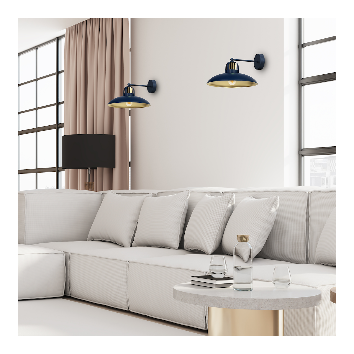 MiLagro Kinkiet FELIX NAVY BLUE/GOLD 1xE27 MLP7712