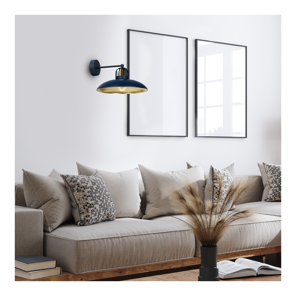 MiLagro Kinkiet FELIX NAVY BLUE/GOLD 1xE27 MLP7712