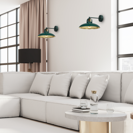 MiLagro Kinkiet FELIX GREEN/GOLD 1xE27 MLP7707