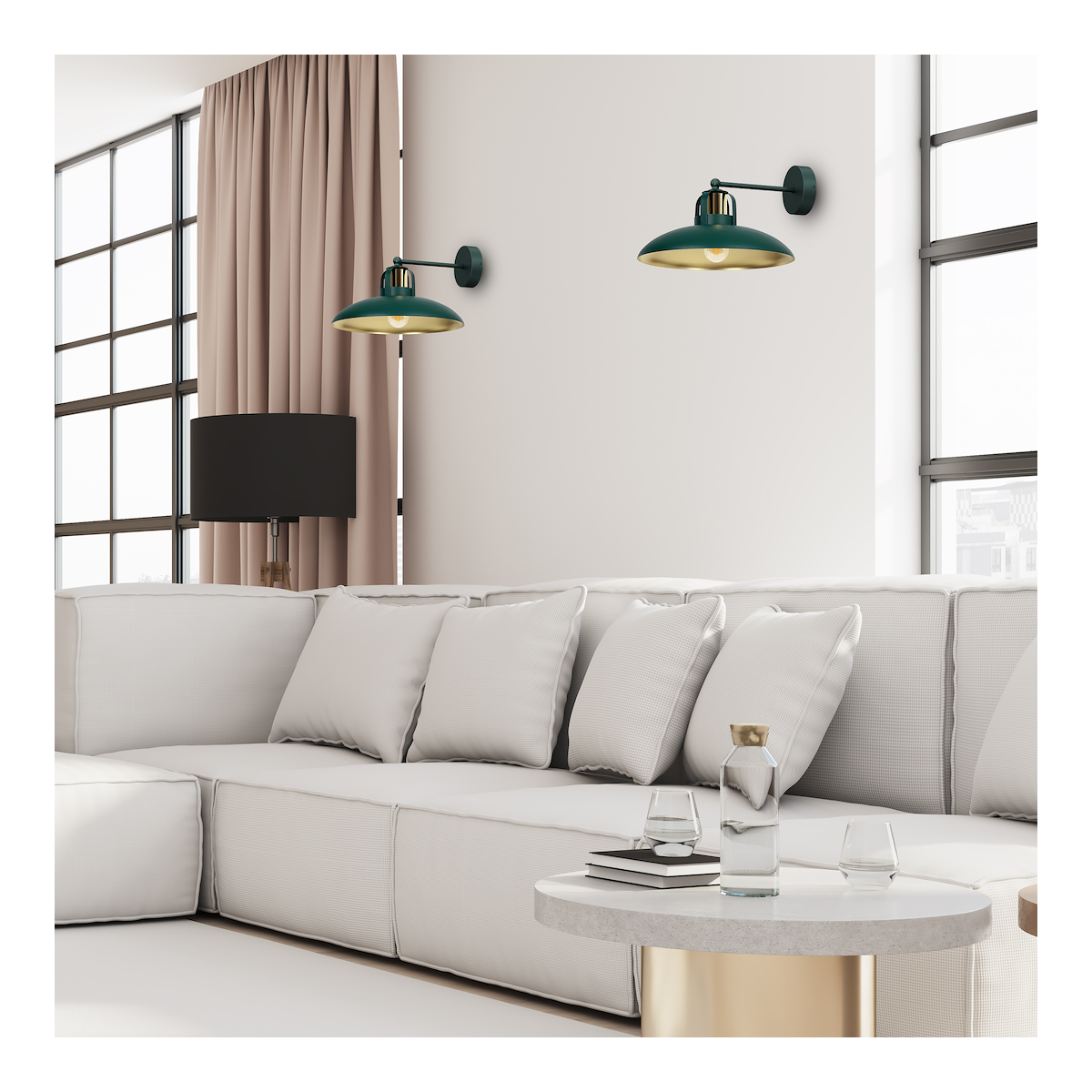 MiLagro Kinkiet FELIX GREEN/GOLD 1xE27 MLP7707