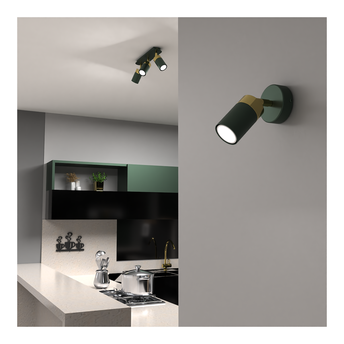 MiLagro Kinkiet JOKER GREEN/GOLD 1xGU10 MLP7717