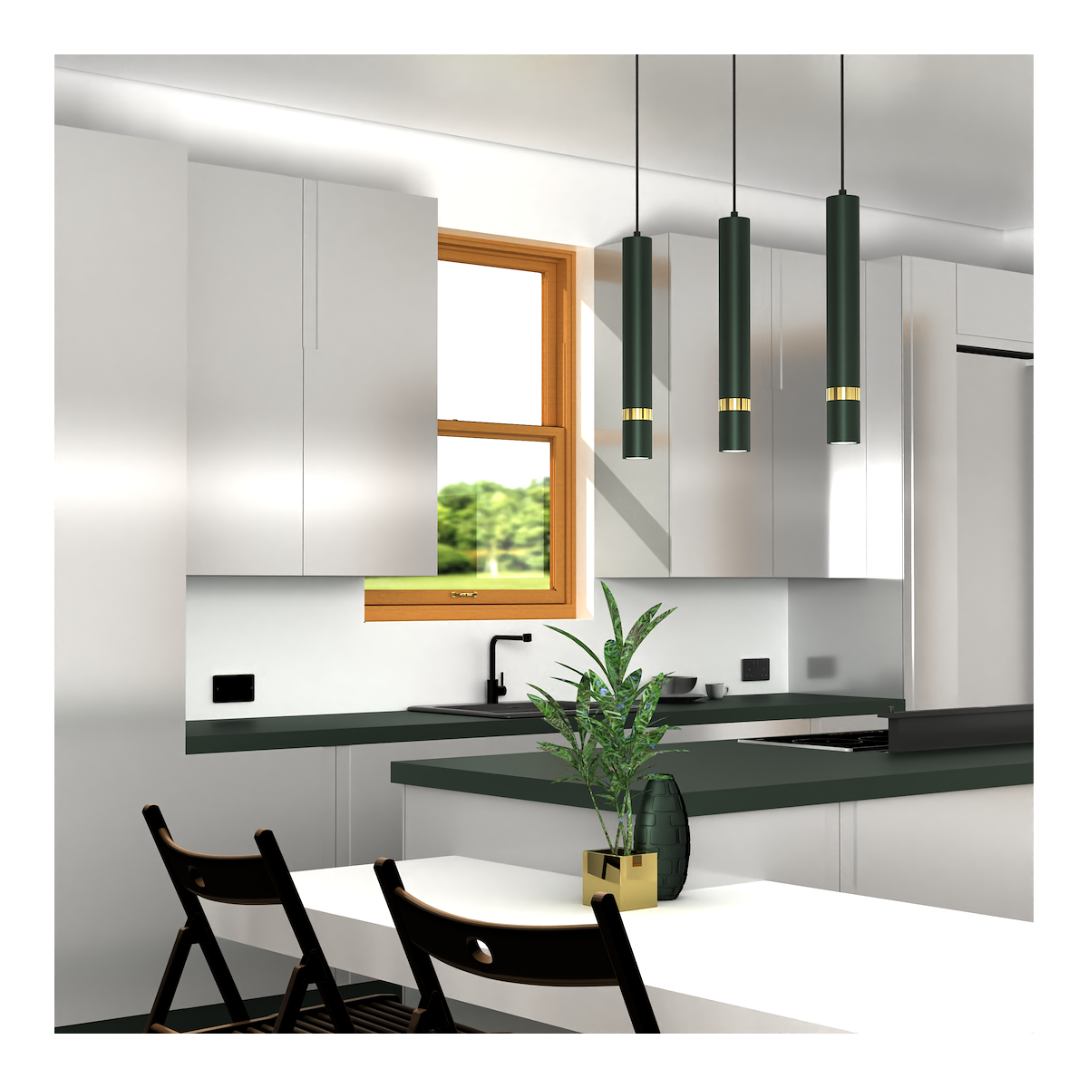 MiLagro Lampa wisząca JOKER GREEN/GOLD 3xGU10 MLP7721