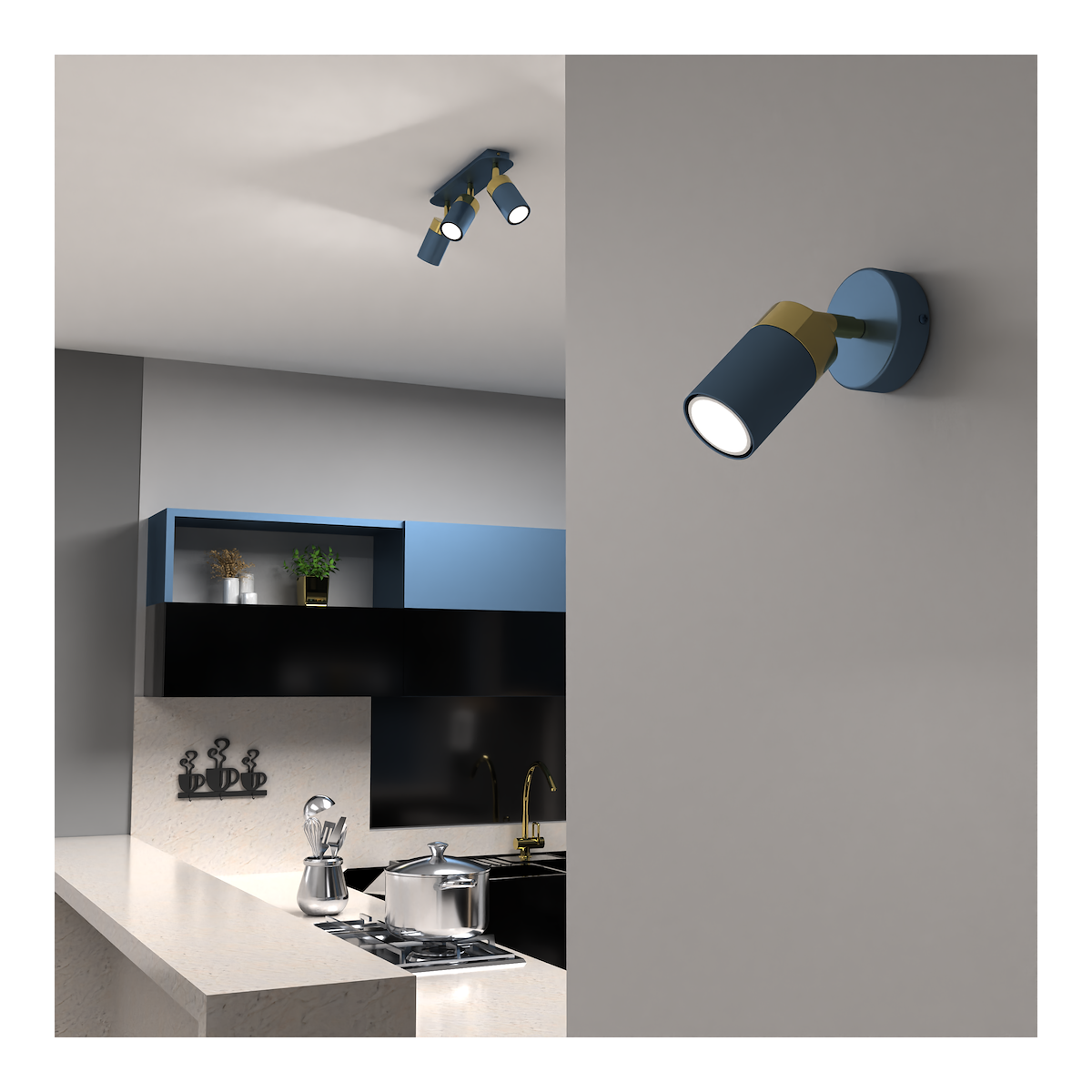 MiLagro Kinkiet JOKER NAVY BLUE/GOLD 1xGU10 MLP7722