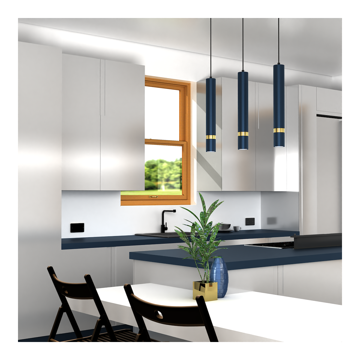 MiLagro Lampa wisząca JOKER NAVY BLUE/GOLD 3xGU10 MLP7726