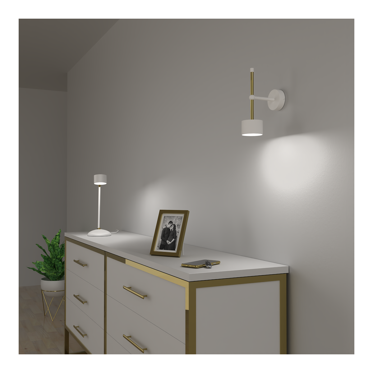 MiLagro Kinkiet Arena 1xGX53 Biały/Złoty MLP7753