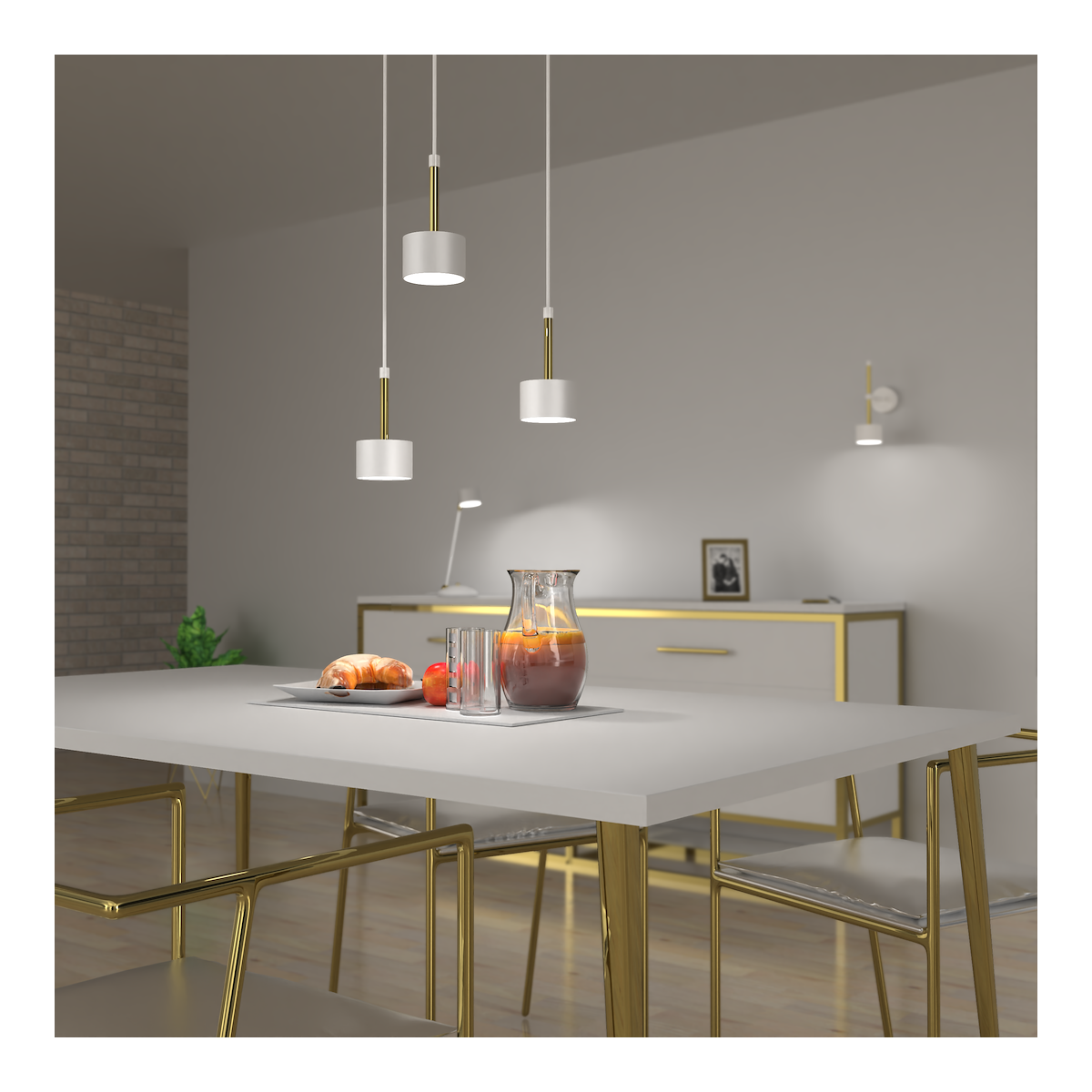 MiLagro Lampa wisząca ARENA 3xGX53 White Gold światło podkreślające c