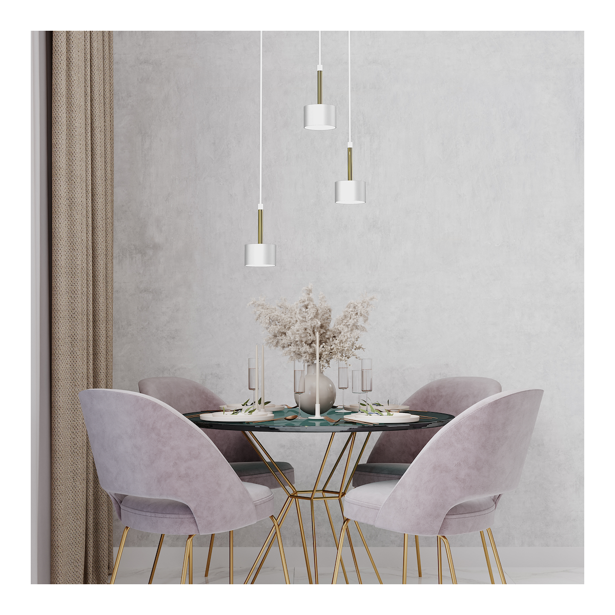 MiLagro Lampa wisząca ARENA 3xGX53 White Gold światło podkreślające c