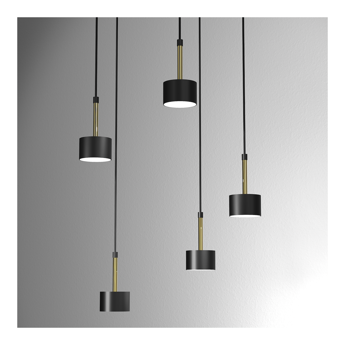 MiLagro Lampa wisząca ARENA 5xGX53 Black Gold designerskie lampy LED