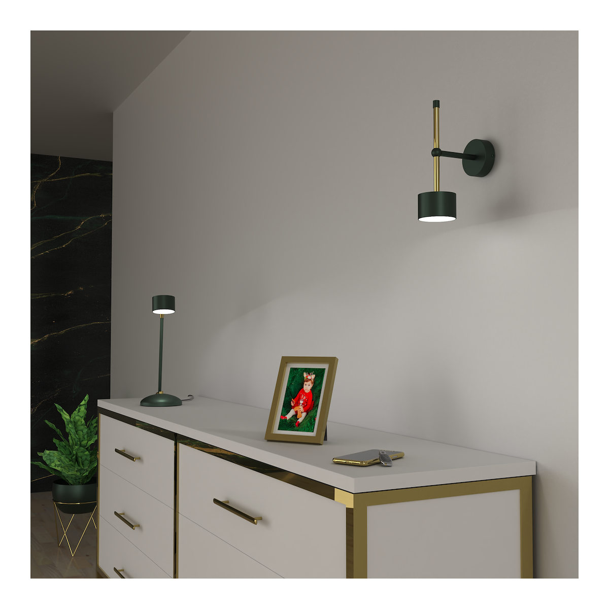 MiLagro Kinkiet ARENA GREEN/GOLD 1xGX53 MLP7765