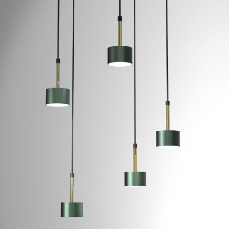 MiLagro Lampa wisząca ARENA 5xGX53 Green Gold wyjątkowe oświetlenie