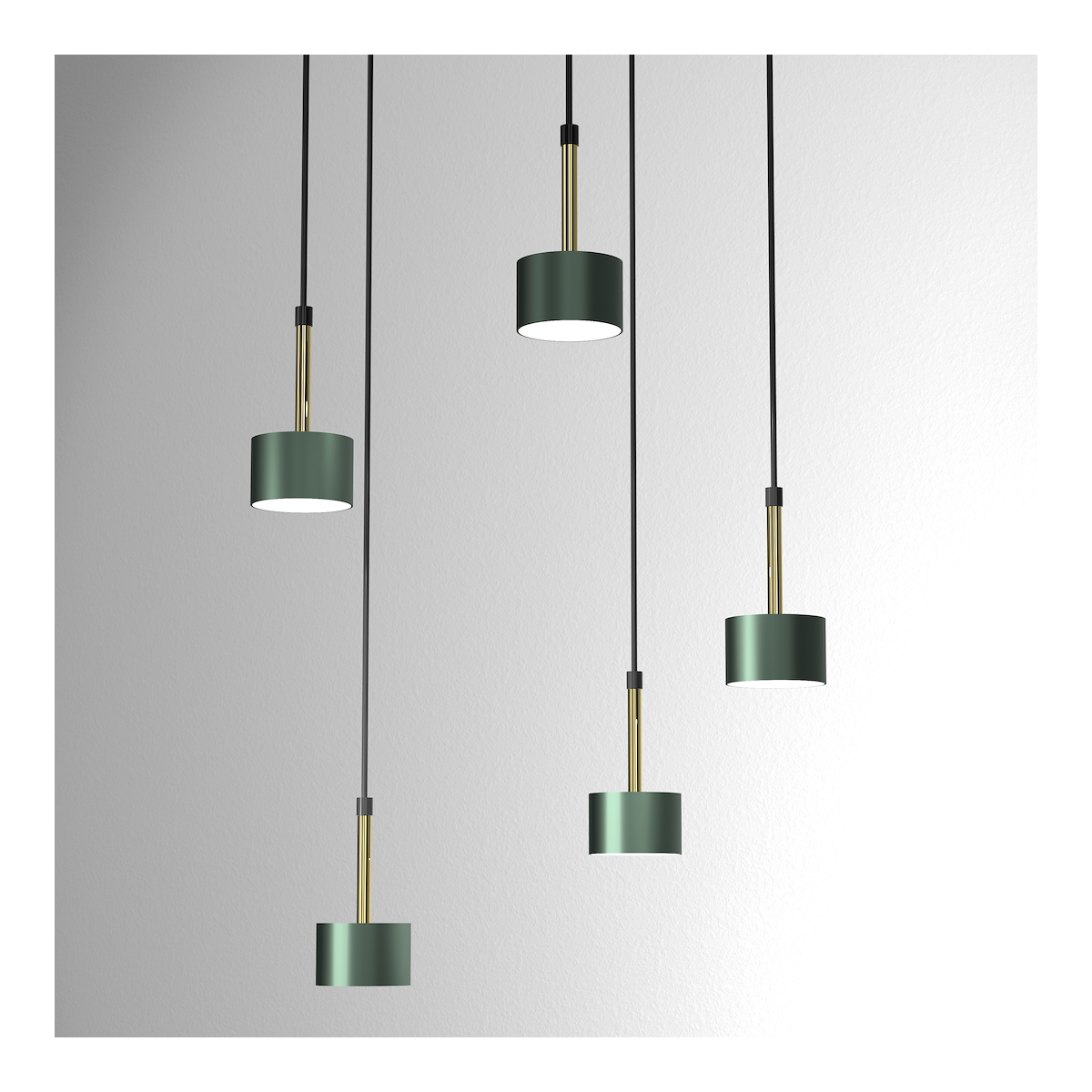 MiLagro Lampa wisząca ARENA 5xGX53 Green Gold wyjątkowe oświetlenie