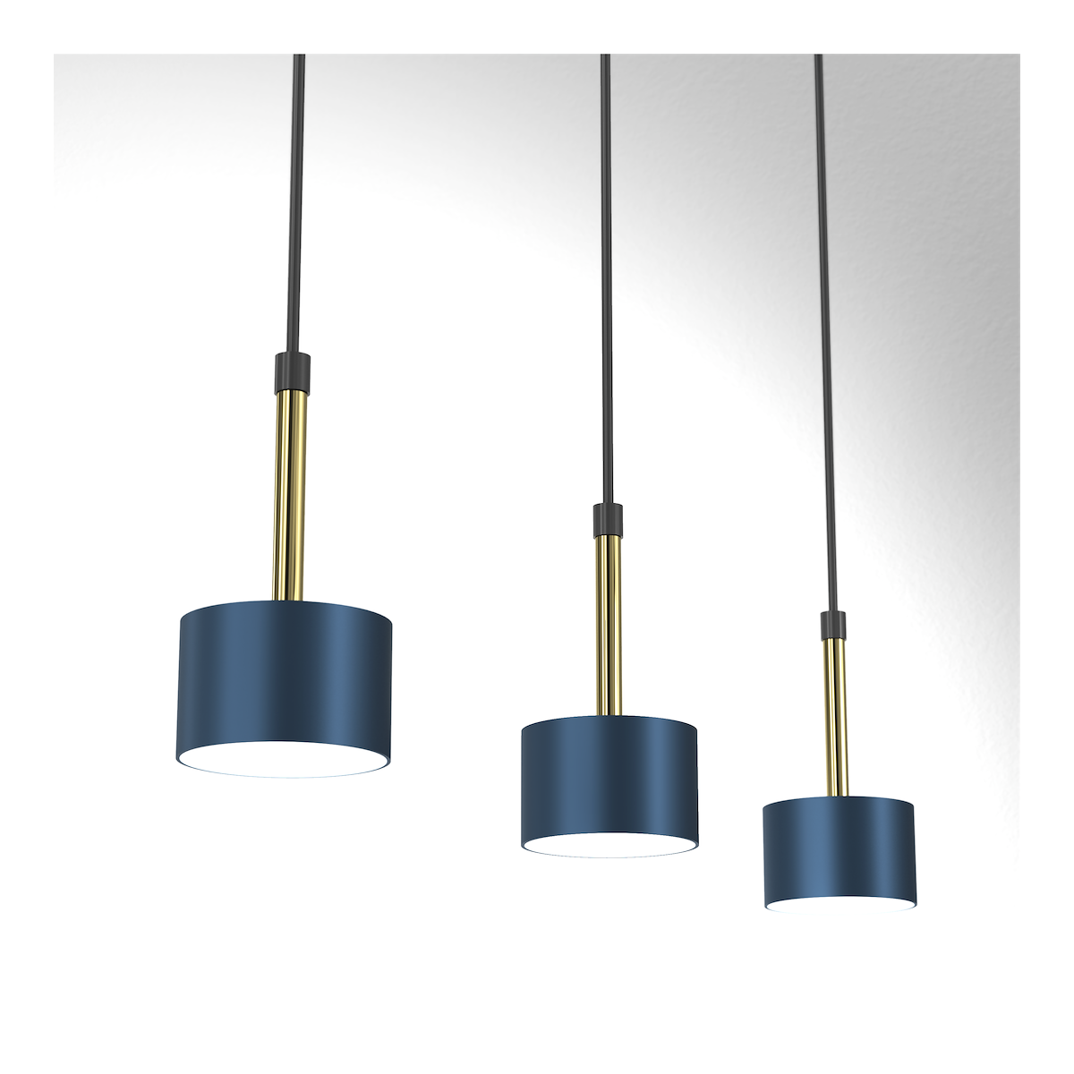 MiLagro Lampa wisząca ARENA Blue Gold 3xGX53 unikalne oświetlenie