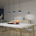 MiLagro Lampa wisząca ARENA Blue Gold 3xGX53 unikalne oświetlenie