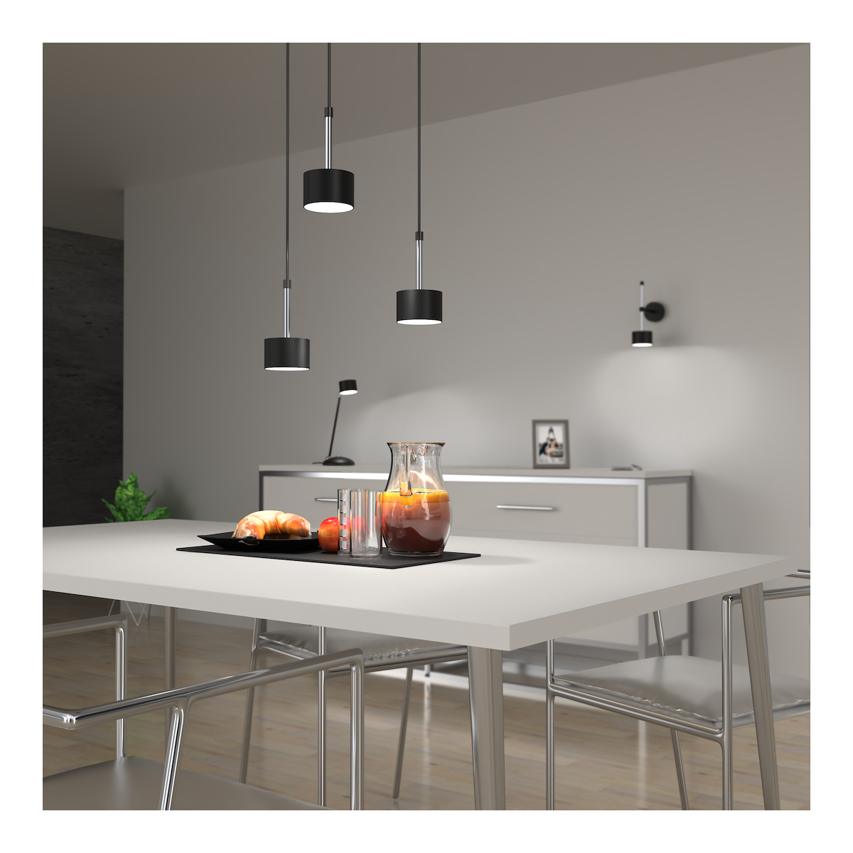 MiLagro Lampa wisząca ARENA BLACK/SILVER 3xGX53 MLP7786