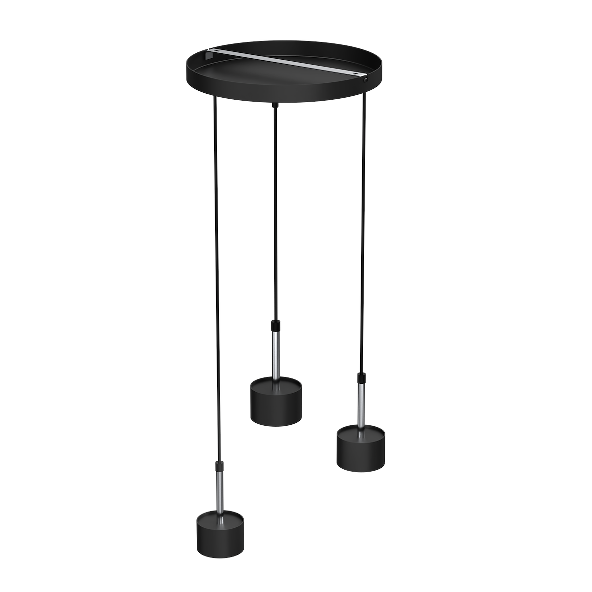 MiLagro Lampa wisząca ARENA BLACK/SILVER 3xGX53 MLP7786
